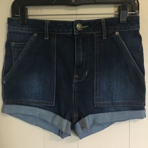 Free People Dark Blue Jean Shorts